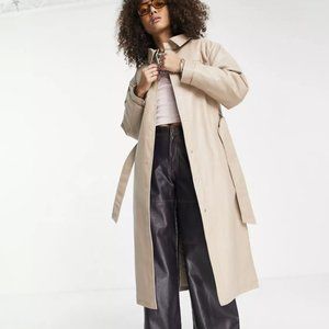 Reclaimed Vintage Inspired 90s oversized leather look trench